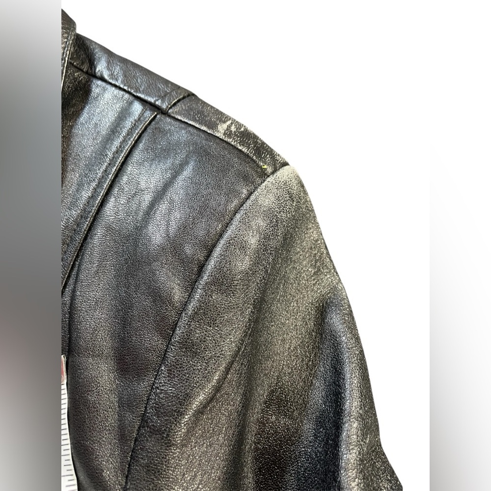 Wilsons Leather Pelle Studio Black 90s Leather Blazer Jacket Large Women’s GUC - Picture 2 of 16